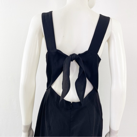 Madewell Jumpsuit Black Wide Leg Sleeveless Tie Back Square Neck Size 6 - Picture 7 of 11